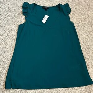 NWT J.Crew Emerald Green Sleeveless Blouse, 00
